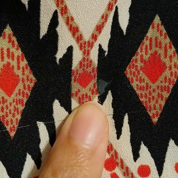 Hannah Women's Size S Red Colorful Button-Up Collared Blouse Roll Tab Sleeve - Picture 11 of 11